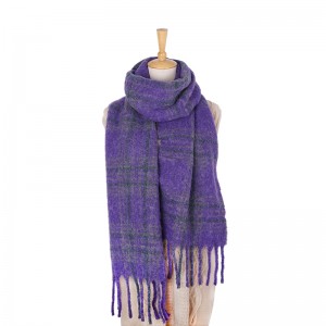 Pattern Windproof Scarves With Sheep Wool Alpaca Mohair Polyamide Fabric
