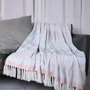 Comfortable tassel sofa  blanket 100% Chenille