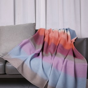Classic color striped tassel insulation sofa blanket 100% acrylic