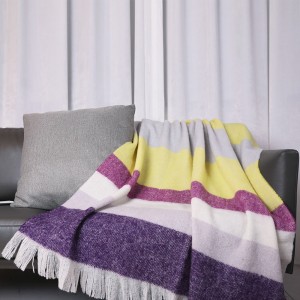 Multicolor Striped Beach Blankets 80% Wool 20% Nylon